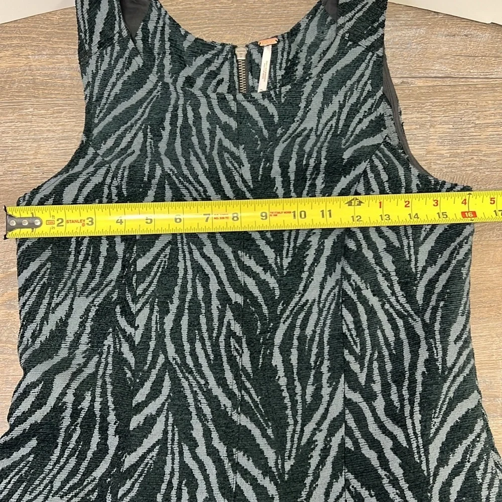 Free People Mini Fit & Flare Chenille Zebra Print Drop Waist Dress Size 4
